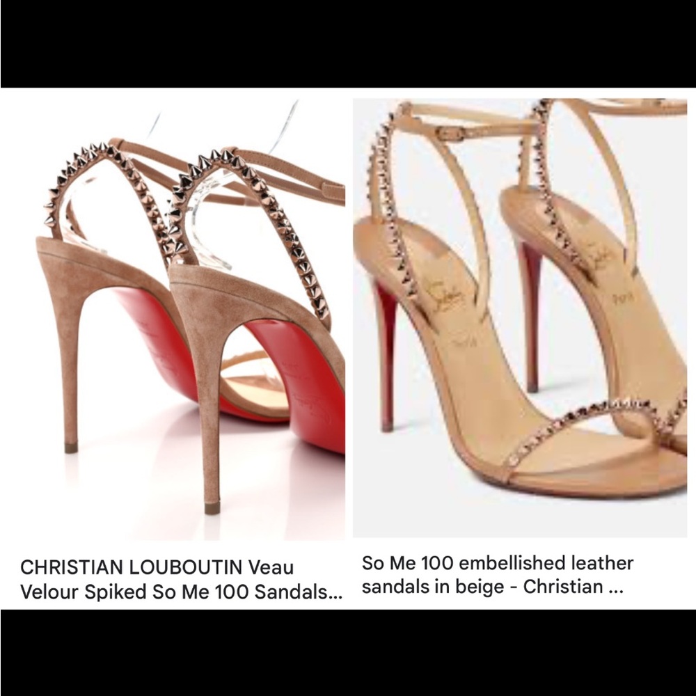CHRISTIAN LOUBOUTIN SO ME 100 Veau Velours Q429 courtisane/PK BRONZE 39 in EUC.